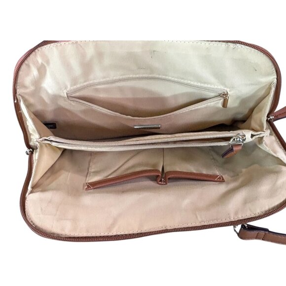 Giani Bernini Leather & Fabric Multi-Color Diamond Pattern Satchel Bag - Picture 3 of 7